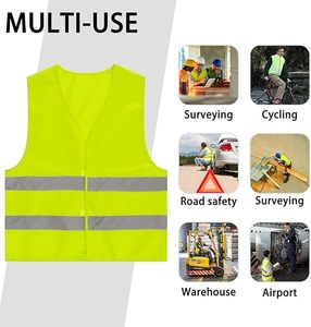 Gilet <span class=keywords><strong>de</strong></span> sécurité réfléchissant 80g avec bandes réfléchissantes pour travaux en extérieur - Product Image 3