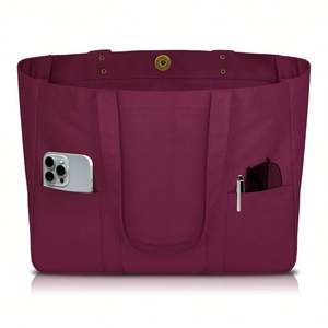 Bolsa de Lona - Bolsa Utilitaria con 2 Bolsillos Delanteros y Funda para Portátil, Bolsa Resistente para Uso Diario - Product Image 4