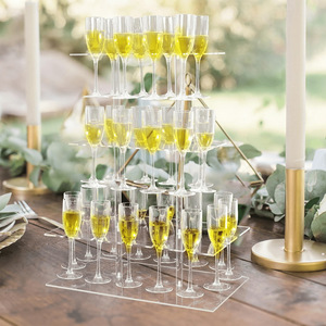 Support à verres à vin en acrylique transparent, détachable, à 4 niveaux, pour mariage, fête, événement - Product Image 3