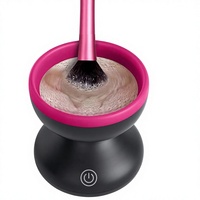 Machine de nettoyage de pinceaux de maquillage électrique - Nettoyage puissant par friction, élimine les résidus, laveuse rotative portable avec prise US pour usage domestique