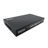 Conmutador PoE de 16 puertos activo OEM ODM, 48V, alimentación a través de Ethernet para cámaras IP Hikviision Dahua con función QoS