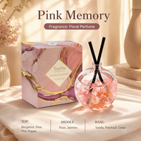 Diffuseur d'arômes en verre de luxe moderne avec fleurs préservées et bâtonnets en rotin – Parfum d'ambiance haut de gamme