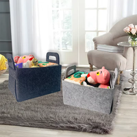 Boîte de rangement pliable et détachable en feutre de haute qualité avec poignée intégrée, panier de rangement portable sur mesure