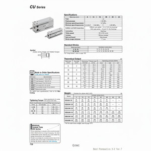Pièces pneumatiques de CDU25-20D de cylindre de montage libre de SMC Pneumatics - Product Image 1
