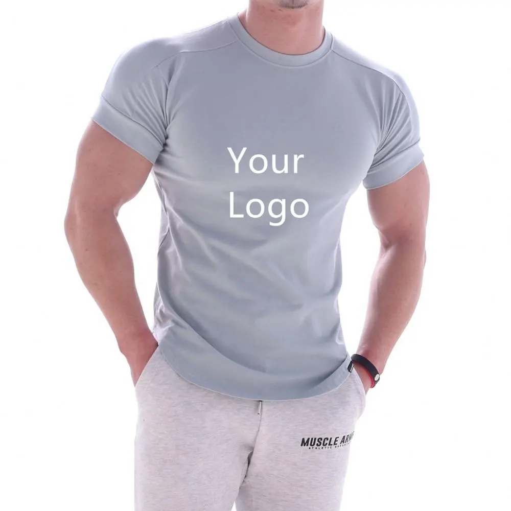 Dry Fit Homens de alta Qualidade Camiseta de Manga Curta de Fitness Roupas de Compressão Esporte Desgaste da Ginástica