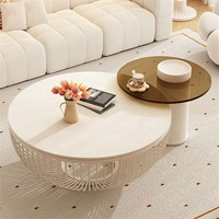 Table basse en métal mobile de luxe, durable, style moderne minimaliste, ronde, Rosegia, facile à nettoyer, pour salon, meubles de maison