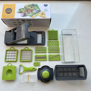Coupe-légumes multifonctionnel 16 en 1, <span class=keywords><strong>mandoline</strong></span> manuelle avec 7 lames, hachoir à aliments, hachoir à oignons, gadget de cuisine - Product Image 6