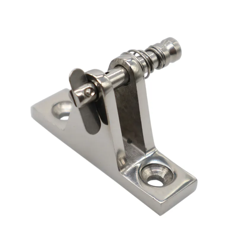 Stainless Steel Deck Hinge Boat Bimini Top Fitting 90 Degree Quick Pin