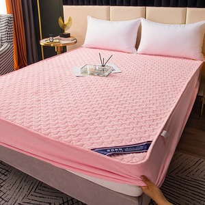 Ropa de cama Milk Fleece Bed Mat 150x200 + 30cm Terciopelo de punto suave Funda protectora antideslizante 200TC Protector de colchón para todas las estaciones - Product Image 4
