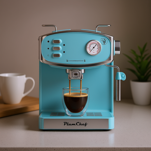 Cafetera Espresso PlumChef de 20 Bares, Tanque de Agua de 54 oz, Cafetera Semiautomática con Varilla de Vapor para Cappuccino - Product Image 2