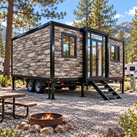 Maison modulaire préfabriquée directement de l'usine avec châssis de remorque pour parcs de camping-car américains et campings commerciaux