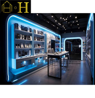 Présentoir personnalisé pour boutique de téléphonie mobile, présentoir d'accessoires pour téléphone portable avec éclairage pour vitrine de boutique