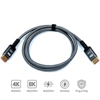 Câble DP V1.4 8K 60Hz mâle-mâle, gaine tressée grise, blindage en fibre, prix de gros, pour moniteurs de jeu