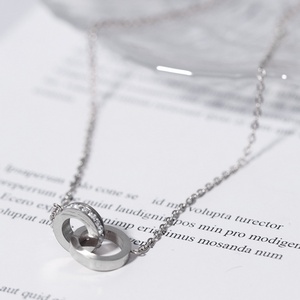 Collier Cœur en Zircon Nouvelle Collection, Bijou de Luxe Plaqué Or Rose en Acier Inoxydable, Pendentif Zircon, Idéal Cadeau, Vente en Gros - Product Image 2