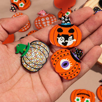 Lot de 10 pendentifs tendance LZW pour Halloween, breloques créatives fantôme et citrouille en acrylique imprimé, pour la fabrication de bijoux DIY et colliers
