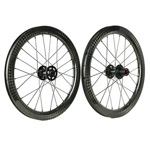 Carbon 406 Wheelset 38mm Depth Tubeless Folding Bicycle 20inch BMX Wheels Bike 406 Carbon Rim