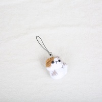 Gantungan Kunci Rajutan Tangan Kucing Calico Lucu, Hiasan Tas Ransel, Liontin Boneka Hewan Kreatif, Gantungan Kunci Rajut Benang
