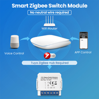 LangYeao 10A 1/2/3 Gang Smart Control Tuya Smart App Smart Life Switch No Neutral Zigbee 3.0 Module de commutation intelligent