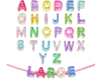 Perles de lettres en acrylique transparentes multicolores, perles alphabet à grand trou pour la fabrication de bracelets et de sangles de sacs DIY, fabrication de bijoux