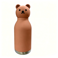 Bouteille isotherme Emode sans BPA, design tête de loup, avec couvercle en forme de tête d'animal