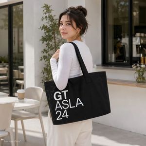 Bolsa de Mano de Lona de Algodón Resistente, con Estampado de Rayas Personalizado, Reutilizable, de Gran Capacidad, para la Playa o Compras, de Alta Calidad - Product Image 2