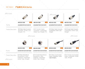Conector a prueba de agua M16, 5 pines, 6 pines, 2, 3, 4, 5, 6, 7, 8, 12, 14, 19, 24 Pines, macho, hembra, aviación, conectores circulares AISG C091 IP67 IP68 - Product Image 3