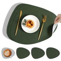 Accessoires de décoration de table de restaurant personnalisés napperon en cuir résistant à la chaleur pour table à manger