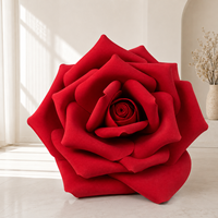 Rose géante en papier faite à la main, fleur artificielle pour décoration extérieure de mariage, fête, Noël et Halloween, vente en gros