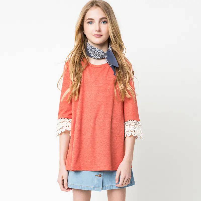 Beautiful American Deisgn Patchwork Sleeve Long Blouse For Girls With Alibaba Stock Price