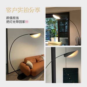 2024 New Lotus Leaf Fishing Lamp Instagram Style Popular Iron Body Floor E27 for Living Room Bedroom Sofa <b>Side</b> Bedside Standing - Product Image 2