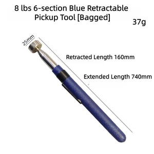 Outil de ramassage magnétique télescopique industriel, aimant puissant de 10 lb, tige en acier inoxydable à 5 sections, outil de récupération de matériel, orange - Product Image 5