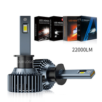 Ampoule de phare LED haute puissance pour voiture 90W 22000lm compatible Canbus avec ventilateur H1 H4 H11 9005