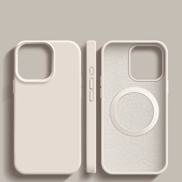 Magnetic Liquid Silicone Protective Phone case for iPhone 15 Pro 16 Cover