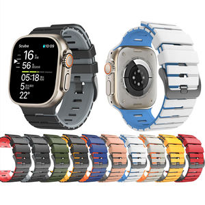 Bracelets de montre en silicone bicolores minimalistes, résistants à la transpiration, compatibles avec <span class=keywords><strong>Apple</strong></span> <span class=keywords><strong>Watch</strong></span> Series 10 46mm, gagnant-gagnant - Product Image 1