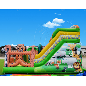 Castillo Inflable de PVC Grande y Resistente con <span class=keywords><strong>Tobogán</strong></span> de Animales del Zoológico para Uso Comercial y de Alquiler en Fiestas Infantiles en Interiores/Exteriores - Product Image 5