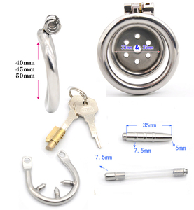 Мужское Целомудрие из нержавеющей стали, мужское Изогнутое Кольцо, клетка для петуха, плоская перевернутая клетка целомудрия, маленький размер - Product Image 3
