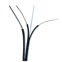GJYXCH-2 en bois extérieur triple en acier fibre optique équipement 1.0mm noir messager G657A1 G657A2 FTTH Fibra goutte 2km 2 Hilos