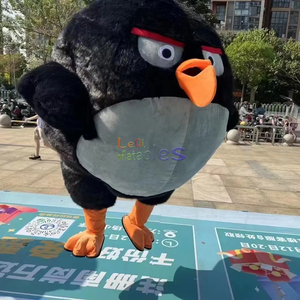 Populaire Boze Zwarte Vogel Karakter Bom Opblaasbare Cartoon Mascotte Kostuum Opblaasbare Zwarte Vogelbom Mascotte Kostuum Voor Volwassenen - Product Image 3