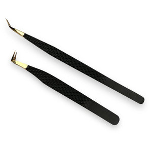Nouvelles Pinces à Épiler Tendance en Promotion pour Isolation des Cils, à Pointe Courbe en Acier Inoxydable, Personnalisables avec Pointe en Fibre pour Extensions de Cils - Product Image 2