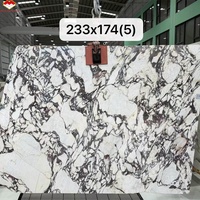 Lembaran Marmer Calacatta Viola Violet Calcite, Batu Alam Poles Tahan Lama Tersedia untuk Hotel Apartemen Desain Modern