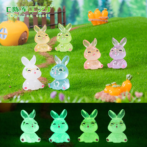 Bestseller: Ornamento da Giardino Chunjun Moss Microlandscape, Coniglietto Luminoso, Accessori per Desktop e Cucina - Product Image 2