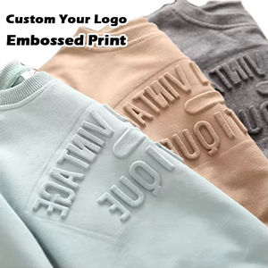 T-shirt Homme Tendance 3D Gaufré Personnalisé en Coton Coupe Oversize Col Rond Graphique Uni Premium avec Logo en Relief - Product Image 1