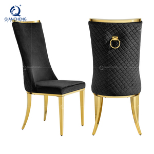 Sedie di Design Moderno e Lussuoso per Sala da Pranzo, Eleganti con Gambe in Acciaio Inox e Battente a Forma di Leone, Rivestimento in Velluto - Product Image 2