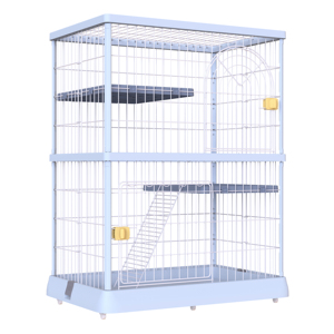 Nouvelle vente chaude de maisons pour animaux de compagnie en acier inoxydable de haute qualité couleur vive trois couches grande maison pour animaux de compagnie <span class=keywords><strong>Cage</strong></span> intérieure pour chat - Product Image 1