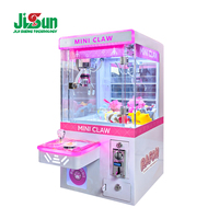 Mini machine à griffes pour peluches, poste unique, format compact, lumières LED néon, à monnayeur, pour salle de jeux