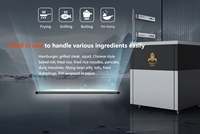 Équipement de cuisine commerciale, friteuse à induction multifonction 6KW, grill teppanyaki avec armoire
