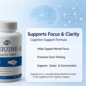 Tabletas de Huperzina-A de Marca Privada 400mcg, Suplemento Dietético para la Concentración y Claridad Mental OEM ODM 120 Unidades por Botella - Product Image 3
