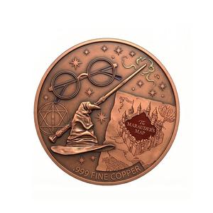 Moneda Coleccionable de Cobre Puro 999 de 1oz con Borde Grabado Antiguo OEM, Diseño de Fantasía, Magia, <span class=keywords><strong>Castillo</strong></span>, Búho Guardián y Libro de Hechizos - Product Image 2