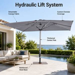 Parasol romain <span class=keywords><strong>de</strong></span> jardin à vérin hydraulique, structure <span class=keywords><strong>de</strong></span> support à vérin à gaz, grande couverture, auvent <span class=keywords><strong>de</strong></span> loisirs extérieur - Product Image 4