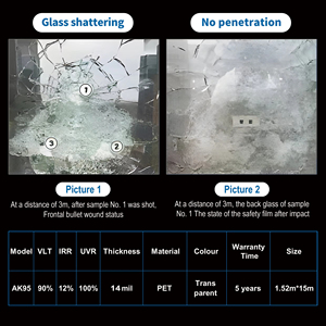 14 Mil Bulletproof Quality Security <strong>Film</strong> clear Anti Explosion Anti Shatter Window <strong>Safety</strong> <strong>Film</strong> Security Building <strong>Glass</strong> <strong>Film</strong> - Product Image 2